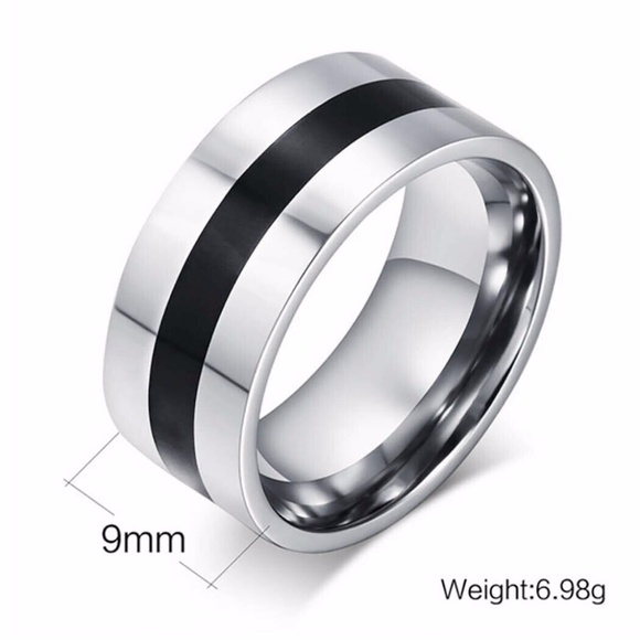 9mm Men's Stainless Steel Titanium Band/Ring sz: 7 - Picture 2 of 2